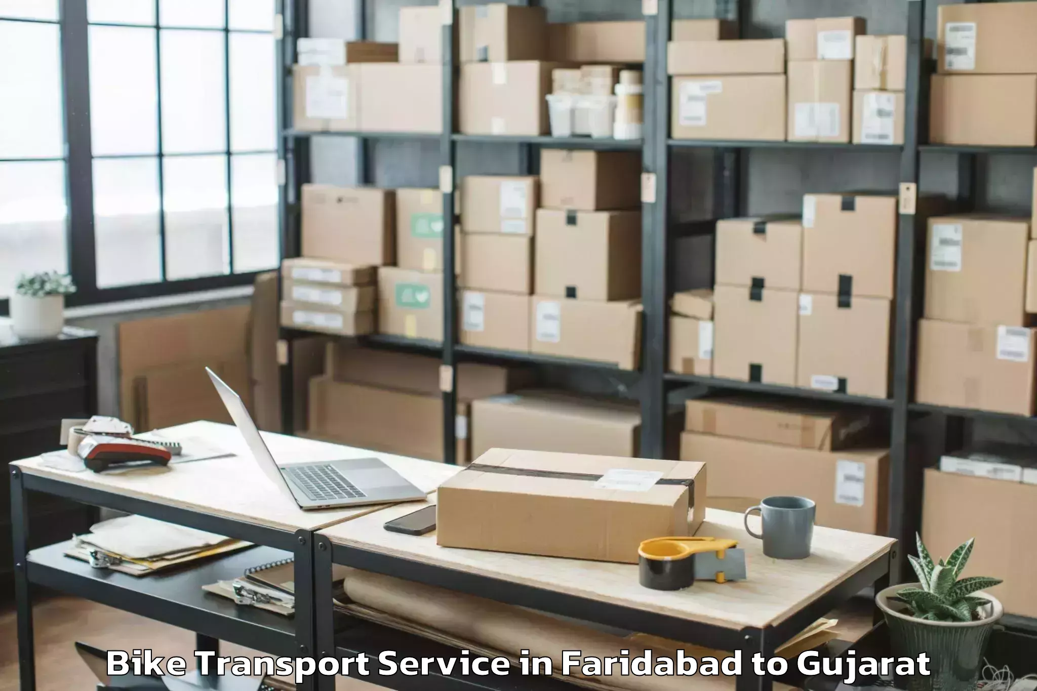 Reliable Faridabad to Vansada Bike Transport